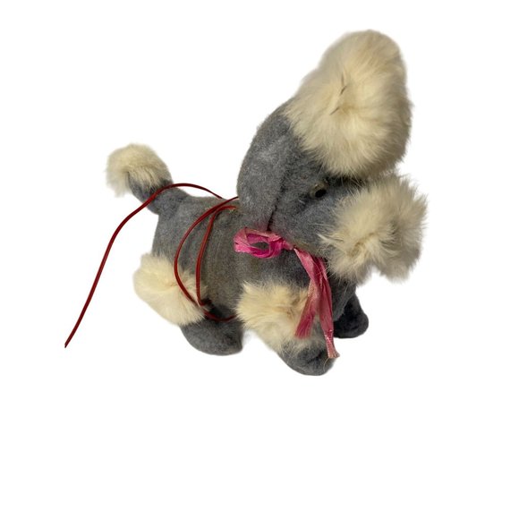 Vintage Cute Poodle Walking Animal Dog Toy Battery Operated Gray White 1940-1950 - Picture 3 of 6